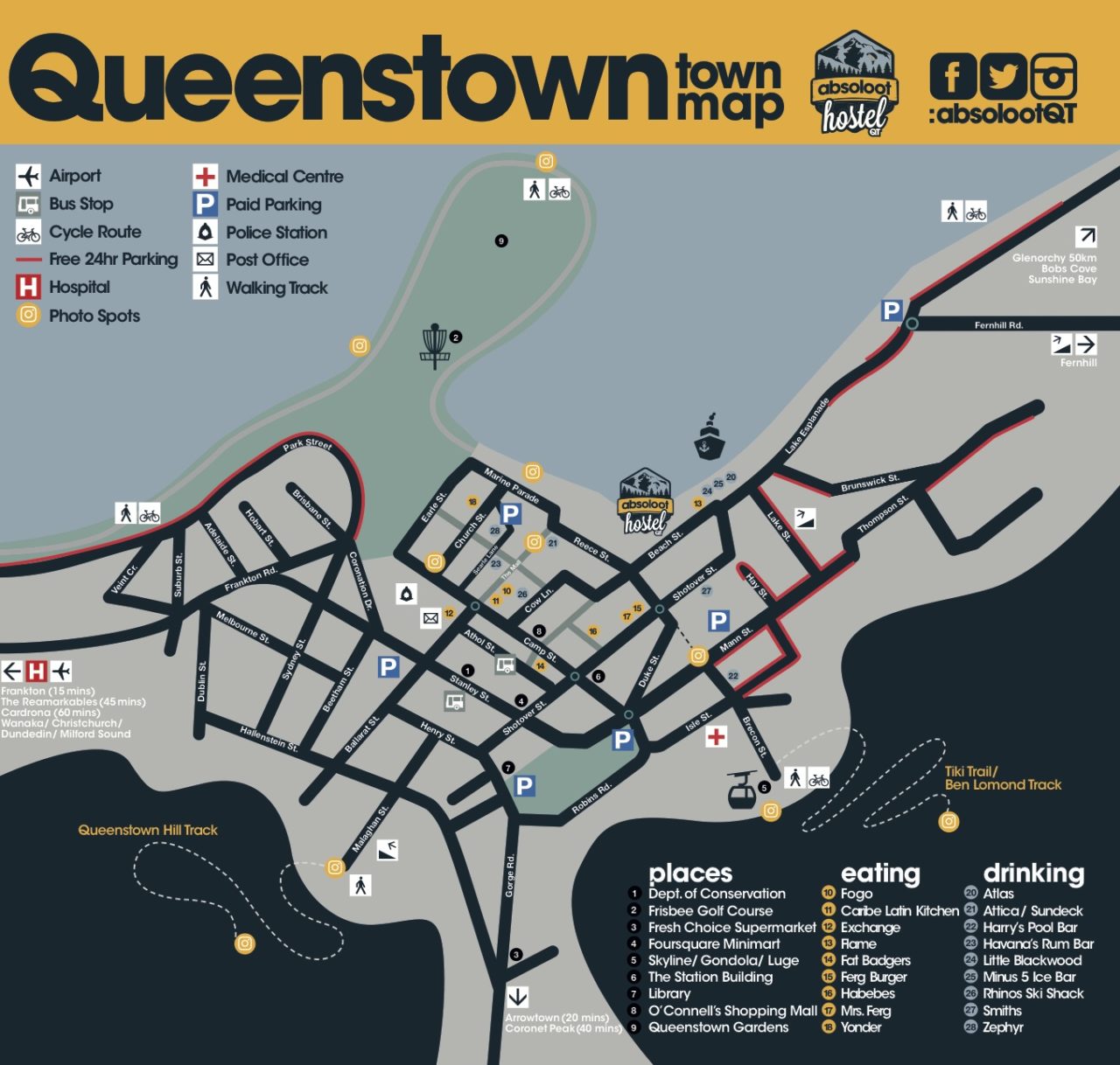 Queenstown Parking Map Absoloot Hostel 1280x1218 