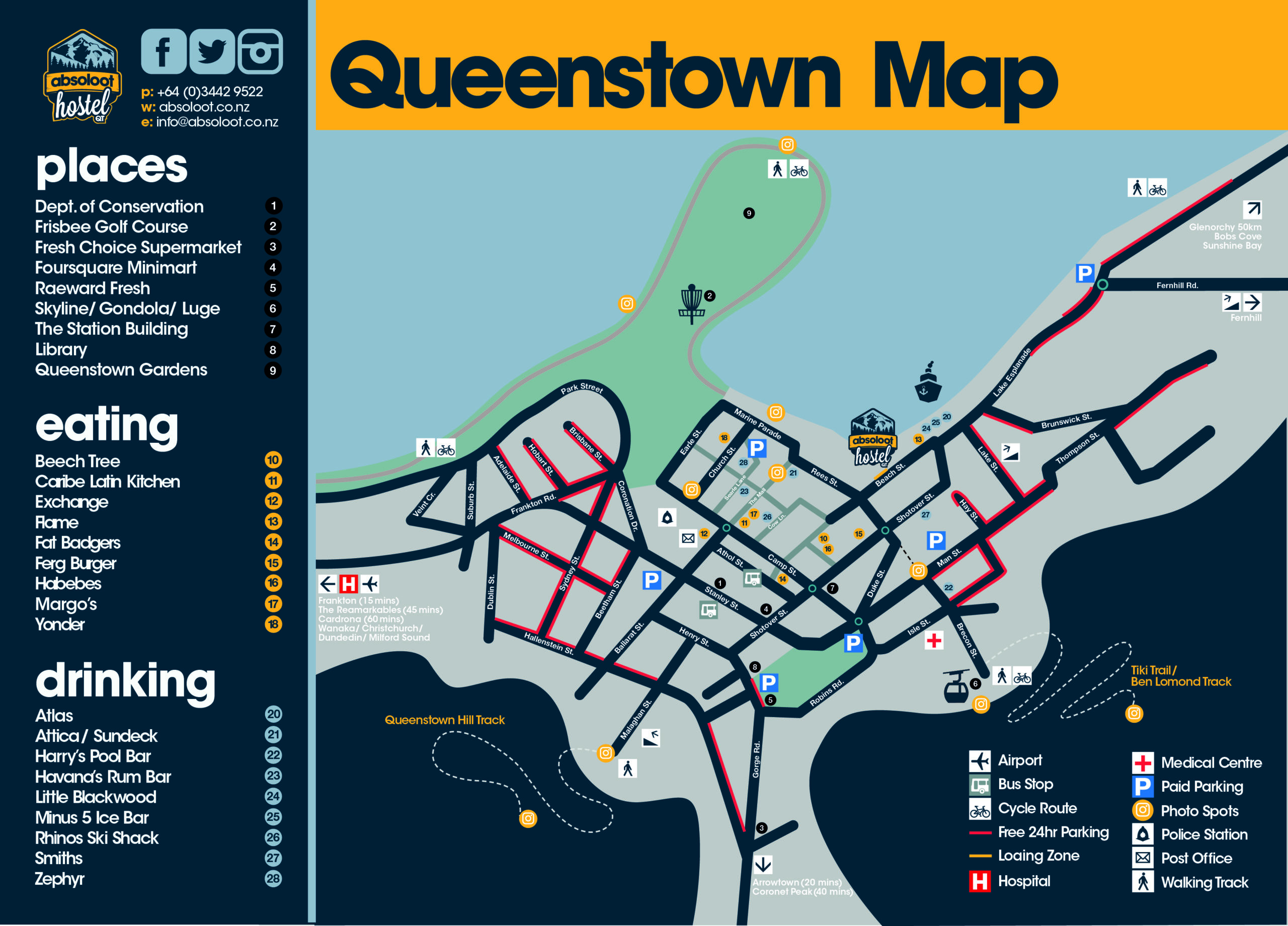 Queenstown City Free Parking Map Scaled 